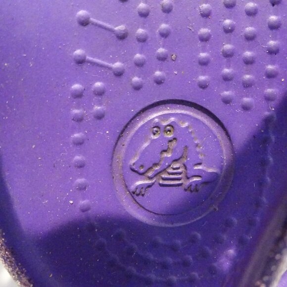 CROCS Purple Glitter Water Shoes Ballet Flats Size 6 - Picture 4 of 6